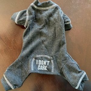 XS Fabdog onesie. “I don’t care” on the butt.